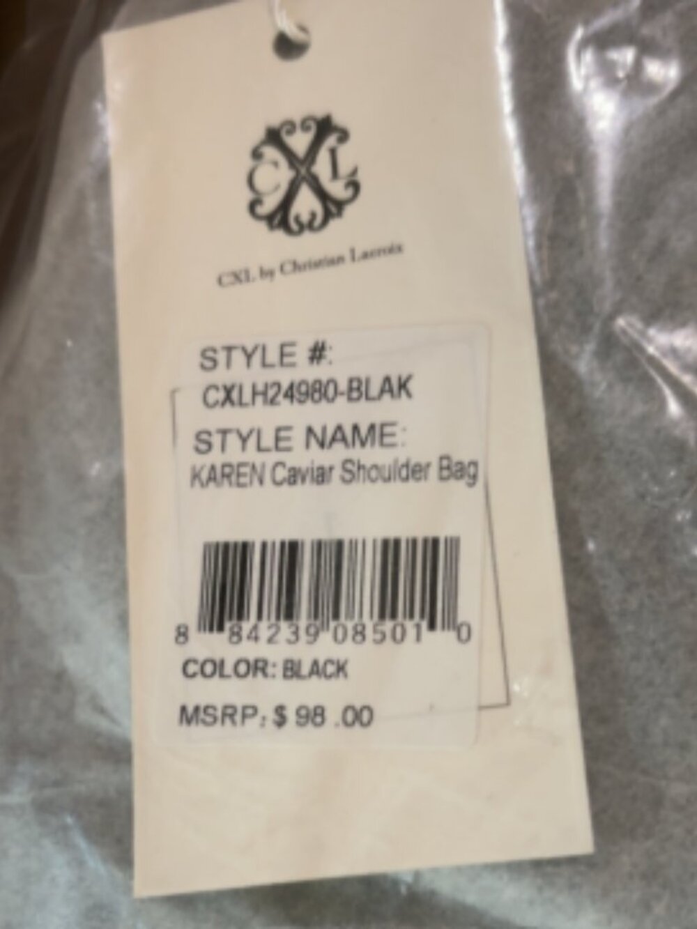 CXL by Christian Lacroix Black Crossbody Bag NWT Silver Logo - Picture 4 of 4